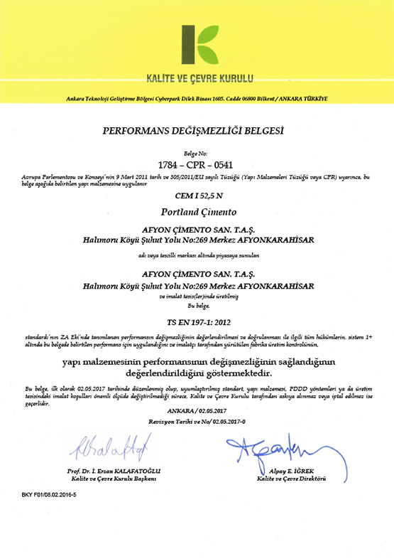 1784-CPR-0541 - CEM I 52,5N